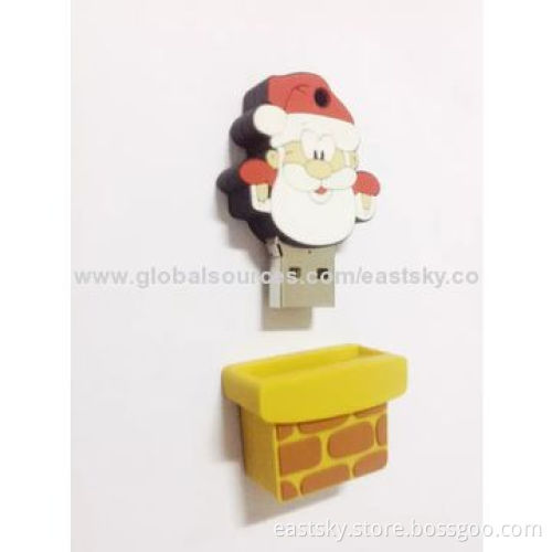 Custom Santa Claus Shape USB Flash Drive, Made of Soft PVC Material, OEM Orders are WelcomeNew